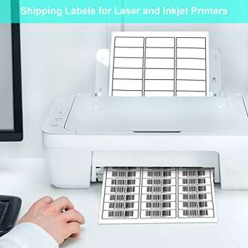 1" X 2-5/8" Address Labels 30 Per Sheet Sticker Paper for Laser and Inkjet Printers, 8.5"×11" White- 3000 Labels