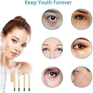 High Frequency Portable Handheld Facial Wand, Facial Machine with 4 Different Tubes, Skin Therapy Wand Skin Care Kit for Skin and Scalp Tools Home Use, Energy Adjustable