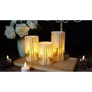 GenSwin Flickering Flameless Candles Battery Operated with 6 Hours Timer, Real Wax Led Pillar Candle...