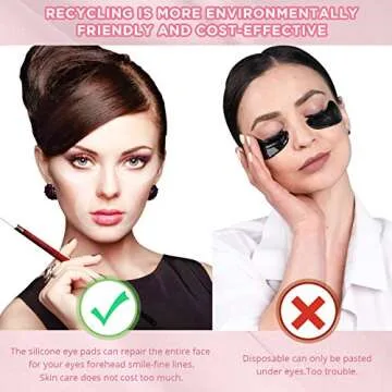 Syhood 12 Pieces Silicone Eye Wrinkle Pads Anti Aging Silicone Pads Reusable Reduce Skin Wrinkles Under Eye Patches Cleavage for Mouth and Eyes(Transparent)