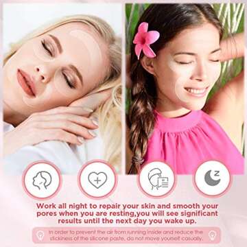 Syhood 12 Pieces Silicone Eye Wrinkle Pads Anti Aging Silicone Pads Reusable Reduce Skin Wrinkles Under Eye Patches Cleavage for Mouth and Eyes(Transparent)