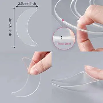 Syhood 12 Pieces Silicone Eye Wrinkle Pads Anti Aging Silicone Pads Reusable Reduce Skin Wrinkles Under Eye Patches Cleavage for Mouth and Eyes(Transparent)