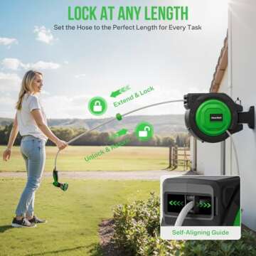 Retractable 100ft Garden Hose Reel for Easy Watering