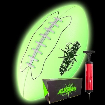 ALKOMI Glow in the Dark Football, Light Up Football for Kids and Adults