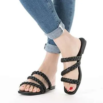 Mtzyoa Women Flat Braided Sandals - Summer Chic Comfort