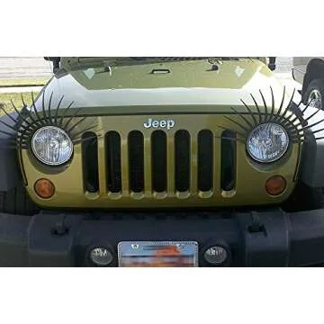 BLACK CarLashes for Jeep Wrangler - Unique Headlight Decor