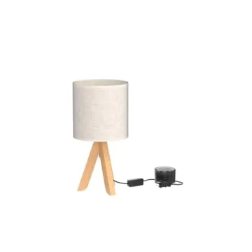 HAITRAL Elegant Small Bedside Table Lamp with Fabric Shade