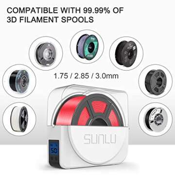 SUNLU Official Filament Dryer S1 Plus, Built-in Circulation Fan, Filament Dryer Box Storage Box for 3D Printer Filament 1.75 2.85 3.00, S1 Plus White