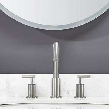 Comllen Best Commercial Solid Brass Stainless Steel 8 Inch Lavatory Widespread Bathroom Faucet,Stainless Steel Bathroom Sink Faucet