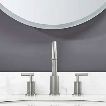 Comllen Best Commercial Solid Brass Stainless Steel 8 Inch Lavatory Widespread Bathroom Faucet,Stainless Steel Bathroom Sink Faucet