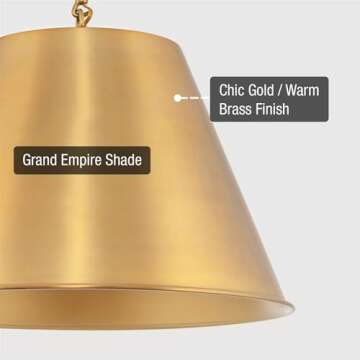 Kira Home Vida 12" Modern Industrial Pendant Light + Metal Empire Shade, Adjustable Hanging Height, ...
