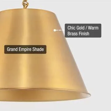 Kira Home Vida 12" Modern Industrial Pendant Light + Metal Empire Shade, Adjustable Hanging Height, ...