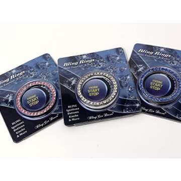 Bling Car Decor Crystal Rhinestone Car Bling Ring Emblem Sticker, Bling Car Accessories for Auto Sta...