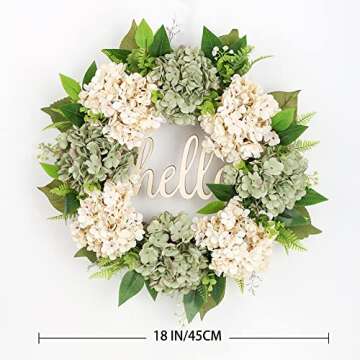 Beautiful IPOPU Artificial Hydrangea Wreath 18 Inch