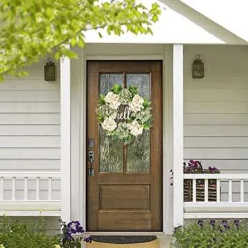 Beautiful IPOPU Artificial Hydrangea Wreath 18 Inch