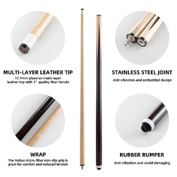 HNQQ 42" Pool Cue Stick Set - Durable and Fun