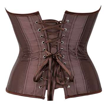 frawirshau Corset Top Brown Corset Tops for Women Plus Size Corsets Renaissance Corset Steampunk Corset Brown Size M