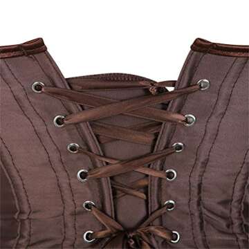 frawirshau Corset Top Brown Corset Tops for Women Plus Size Corsets Renaissance Corset Steampunk Corset Brown Size M