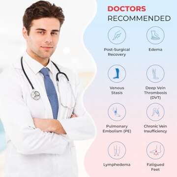 ITA-MED Anti Embolism Thigh Highs, 18 mmHg Light Compression Stockings Socks w/Opening, Medical Orthopedic Support Hose for Varicose Veins, Edema, Swelling, Soreness, Pains, and Aches, H-500 XL