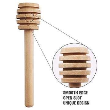 Mini Wooden Honey Dipper Sticks for Weddings & Parties