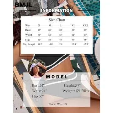 BMJL Women's High Waisted Bikini Sets Sporty Two Piece Swimsuits Color Block Cheeky High Cut Bathing Suits