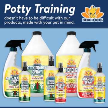Bodhi Dog Not Here Spray - Trains Your Pet Where Not to Pee Indoors or Outdoors - Anti Marking Deterrent for Furniture, Carpet and Floor - Training Corrector for Puppies & Dogs - Made in USA (8 Fl Oz)