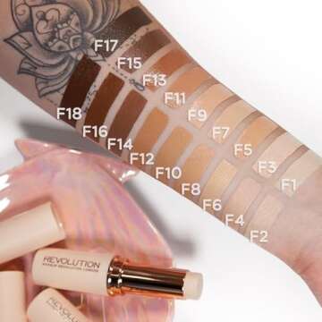 Makeup Revolution Fast Base Stick Foundation, Contour & Highlight, Flawless Skin & Matte Finish, F2 for Fair Skin Tones with Yellow Undertone, Vegan & Cruelty-Free, 0.21 Oz