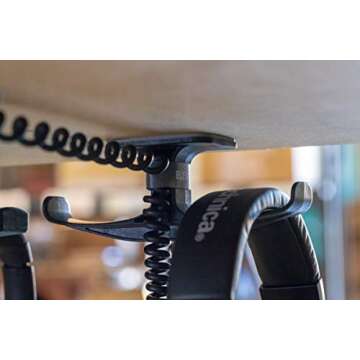 Elevation Lab The Anchor Pro - Extra Strong Under-Desk Headphone Stand Mount with Built-in Cord Management