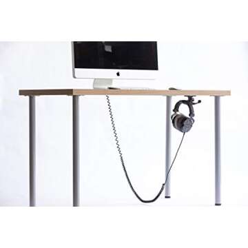 Elevation Lab The Anchor Pro - Extra Strong Under-Desk Headphone Stand Mount with Built-in Cord Management