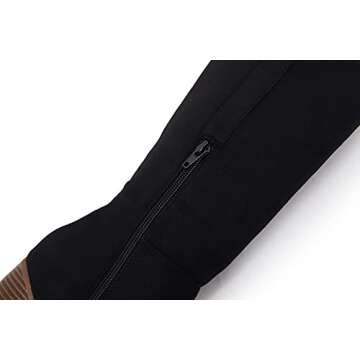 Ermonn Knee High Boots Women Chunky Heels Stylish Shoes