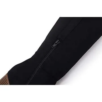 Ermonn Knee High Boots Women Chunky Heels Stylish Shoes