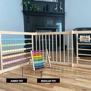 Wooden Playpen Extra Large for Toddlers and Babies - (8/10) Wood Playpen Panels - Foldable playpen - Adjustable Baby playpen - Wooden Foldable Baby playpen - Extra Large Baby playpen, Baby Play gate.