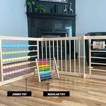 Wooden Playpen Extra Large for Toddlers and Babies - (8/10) Wood Playpen Panels - Foldable playpen - Adjustable Baby playpen - Wooden Foldable Baby playpen - Extra Large Baby playpen, Baby Play gate.