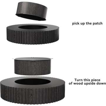 KEVINSPACE Round Coffee Table 39.37" Wood Coffee Table for Living Room Circle Farmhouse Coffee Table Modern Center Table Mid-Century Coffee Table Modern Sofa Side Table No Need Assembly Black