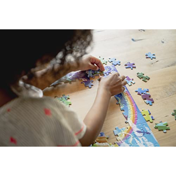 Chuckle & Roar - 4 Pack Space, World Map, Fantasy, Food Puzzles - Larger Pieces Designed for Preschool Hands - 100 & 200 PC Jigsaw Puzzles