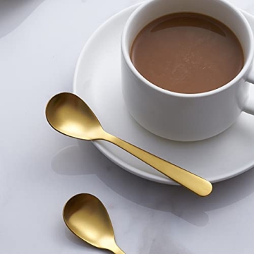 FULLYWARE Starbucks-Style Matte Gold Espresso Spoons 4.7-inch