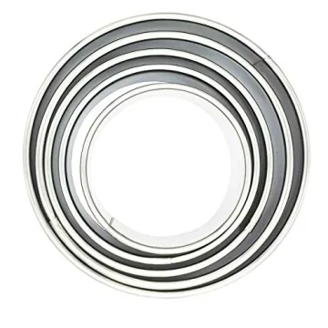 Antallcky Round Cookie Cutter Set-5 pcs Stainless Steel Circle Biscuit Molds Fondant Cake Cookie Cutter Set Pastry Heavy Duty Ring Mold-4,3.6,3.2,2.8,2.4in