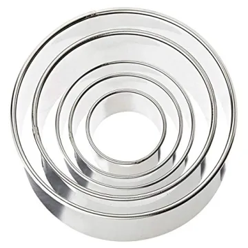 Antallcky Round Cookie Cutter Set-5 pcs Stainless Steel Circle Biscuit Molds Fondant Cake Cookie Cutter Set Pastry Heavy Duty Ring Mold-4,3.6,3.2,2.8,2.4in
