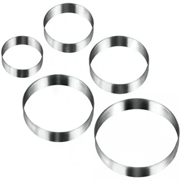 Antallcky Round Cookie Cutter Set-5 pcs Stainless Steel Circle Biscuit Molds Fondant Cake Cookie Cutter Set Pastry Heavy Duty Ring Mold-4,3.6,3.2,2.8,2.4in