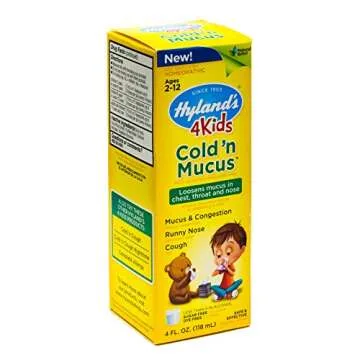 Hyland's Cold Medicine for Kids Ages 2 and up, Cold 'n Mucus Relief Liquid, Natural Relief of Mucus and Congestion, Runny Nose, Cough, 4 Ounces