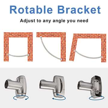 TENOVEL Curved Shower Curtain Rod, Round 42-73 Inches Shower Rods for Bathroom Adjustable, Rounded Bowed Stainless Steel Shower Rods Customized for Bathtub, Stall, Brushed Nickel, Need to Drill