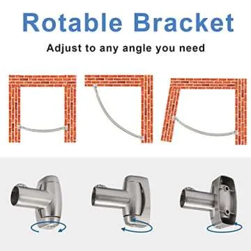 TENOVEL Curved Shower Curtain Rod, Round 42-73 Inches Shower Rods for Bathroom Adjustable, Rounded Bowed Stainless Steel Shower Rods Customized for Bathtub, Stall, Brushed Nickel, Need to Drill