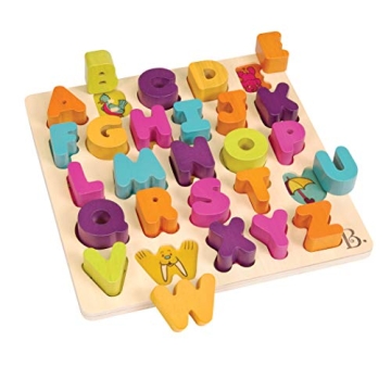 Explore B. toys- Alpha B. Tical Wooden Alphabet Puzzle for Toddlers