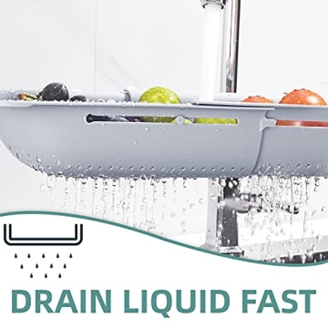Adjustable Collapsible Sink Colander for Easy Drainage