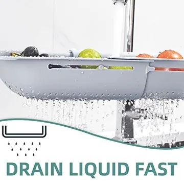 Adjustable Collapsible Sink Colander for Easy Drainage