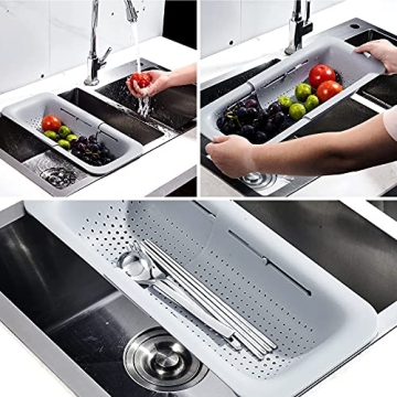 Adjustable Collapsible Sink Colander for Easy Drainage