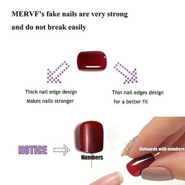 MERVF Medium Press on Nails Pink Stiletto Glitter Design