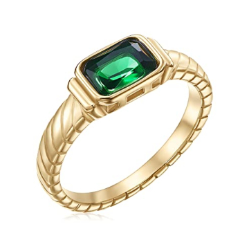 Elegant PALBOA Gold Emerald Ring for Everyday Elegance