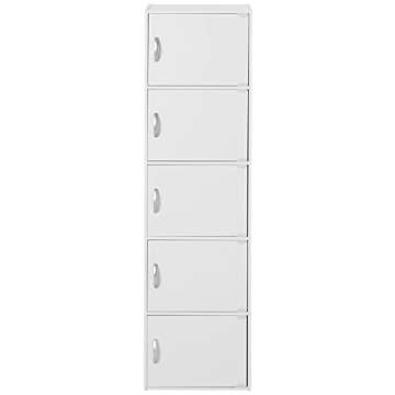 HODEDAH IMPORT Bookcase, White, 5 Door