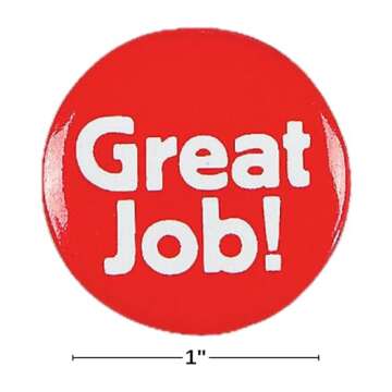 Fun Express Recognition Mini Buttons - 48 Pack of Novelty Pins